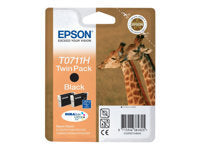 Epson Tintenpatronen-Multipack T0711H, Schwarz, 2er-Pack – für Tintenstrahldrucker und Multifunktionsgeräte