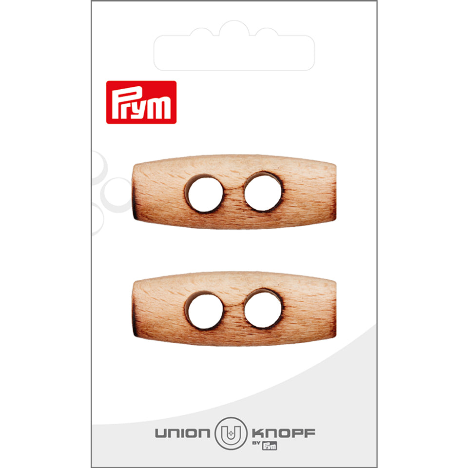 Prym Knöpfe Ø 41 mm – Holz, Crème, 2 Stück