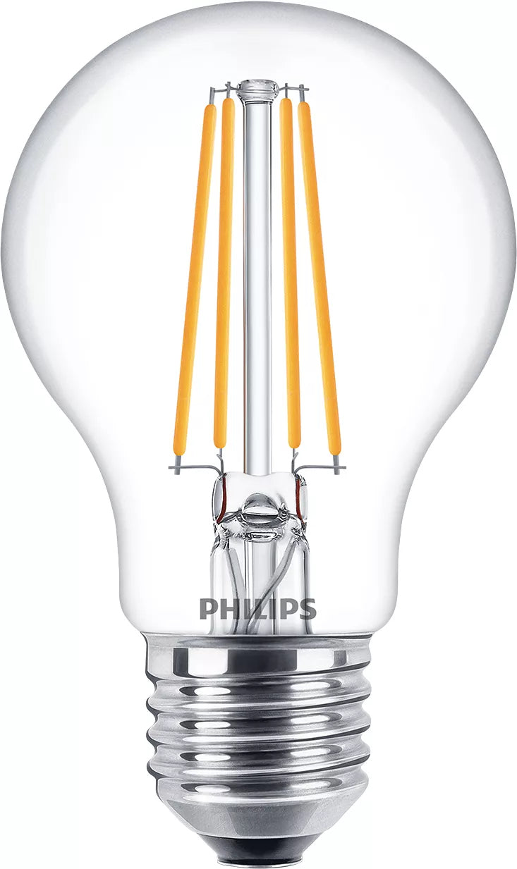 Philips by Signify Philips LED-Leuchtmittel E27 A-Form – Neutralweiss 4000 K, 850 lm, 7 W – 1 Stk. – Transparent