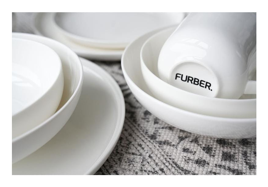 Furber. Speiseteller – 6er Set, Ø 26,5 cm, H 2,7 cm, Knochenporzellan, spülmaschinenfest, mikrowellengeeignet