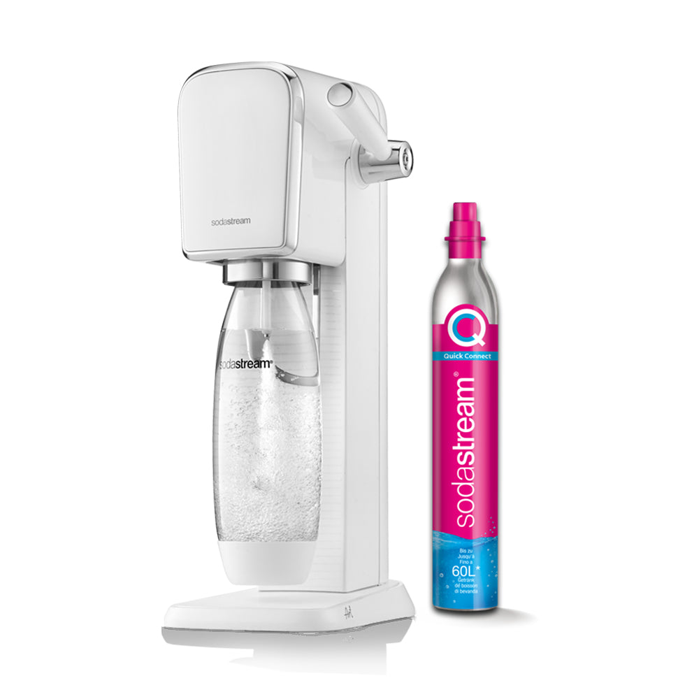 SodaStream Wassersprudler – inkl. 1 Flasche (1 l), inkl. CO₂-Zylinder (60 l), Weiss