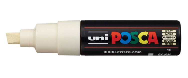 Uni-Ball POSCA Kreativ-/Pigmentmarker – Elfenbein, 1 Stk., deckend, feucht abwischbar – für viele Oberflächen