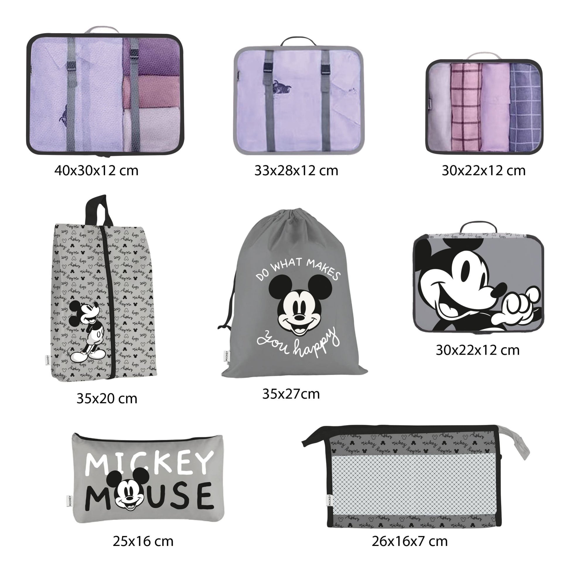 Arditex Organizer-Set – mit Tragegriff – 390×30×390 mm – Mehrfarbig, Polyester – Mickey Mouse – 8-teilig