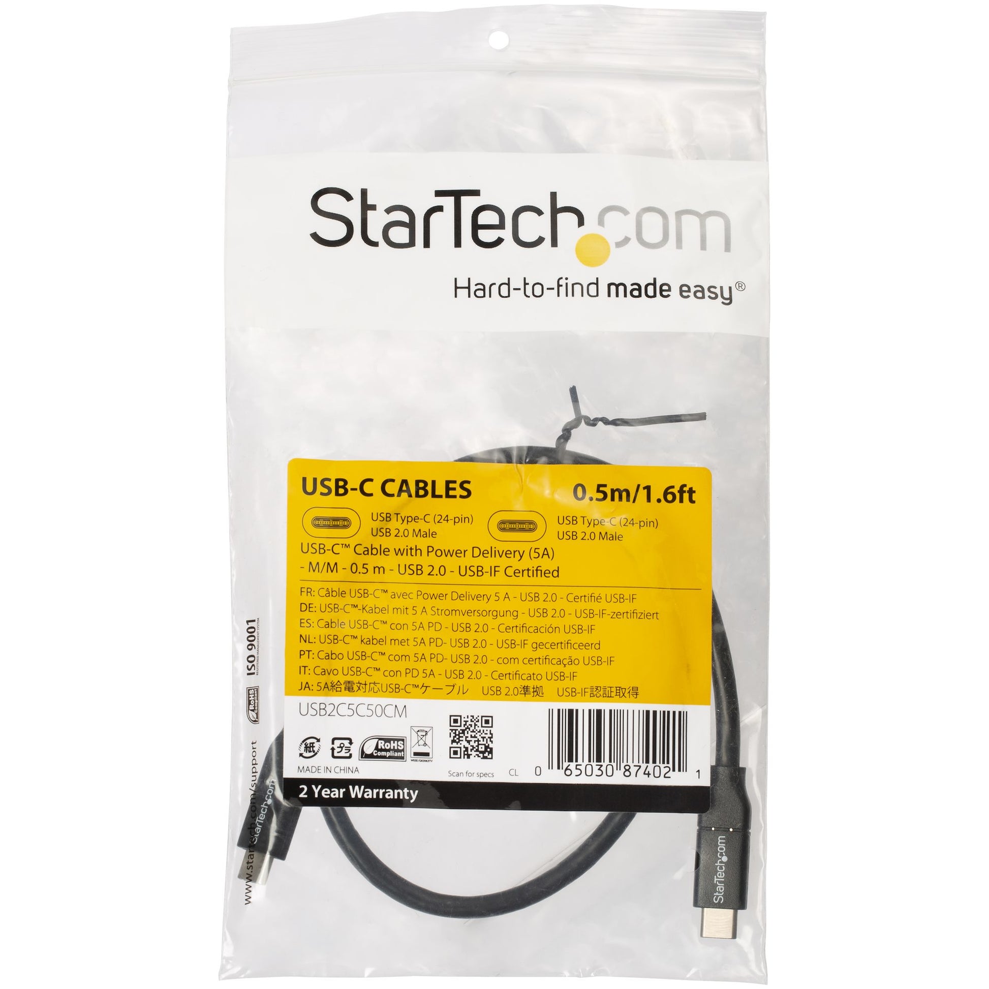 StarTech.com USB-Kabel, USB-C, 0,5 m, Ladekabel