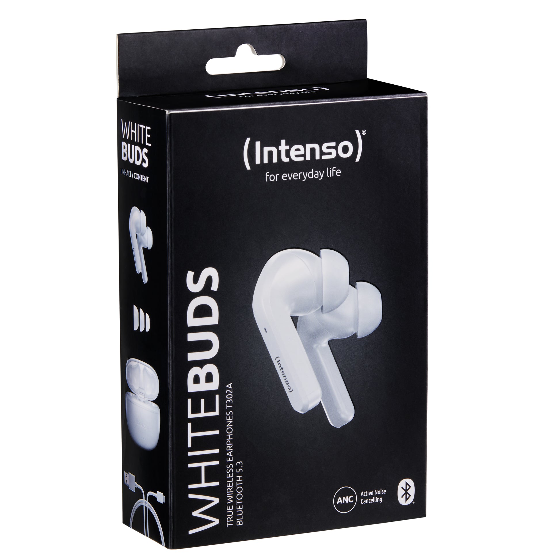 Intenso White Buds T302A TWS In-Ear – Stereo, ANC, mit Ladecase, BT 5.3