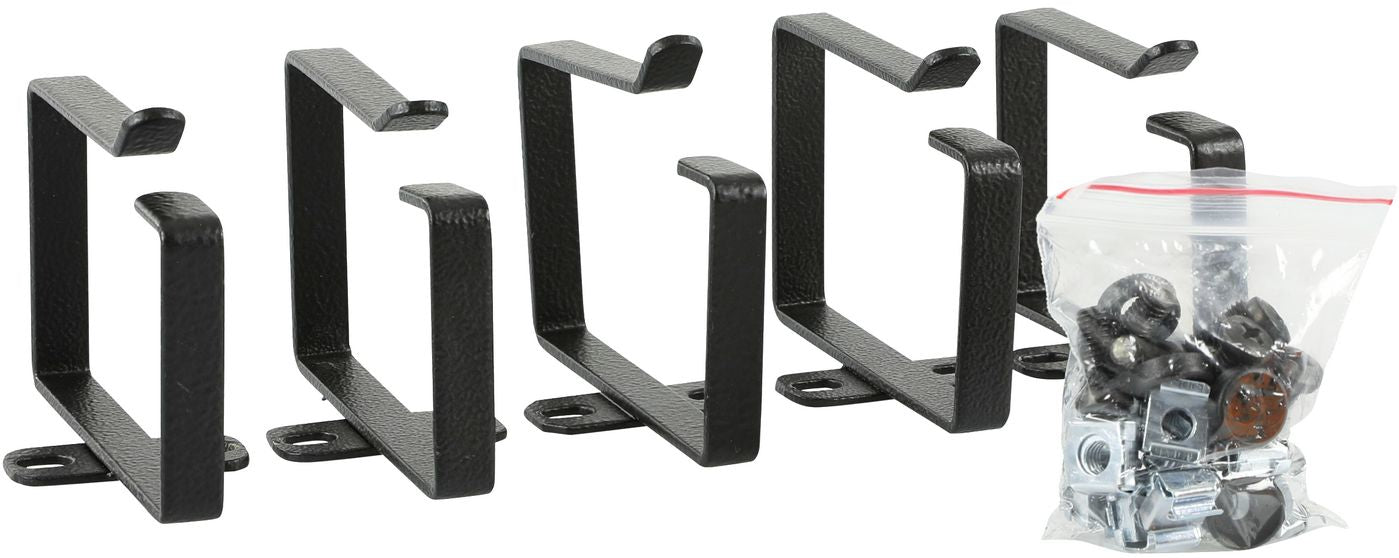Lanview RAO125BL Kabelhaken-Set – Aluminium, 88×60×44 mm, Schwarz