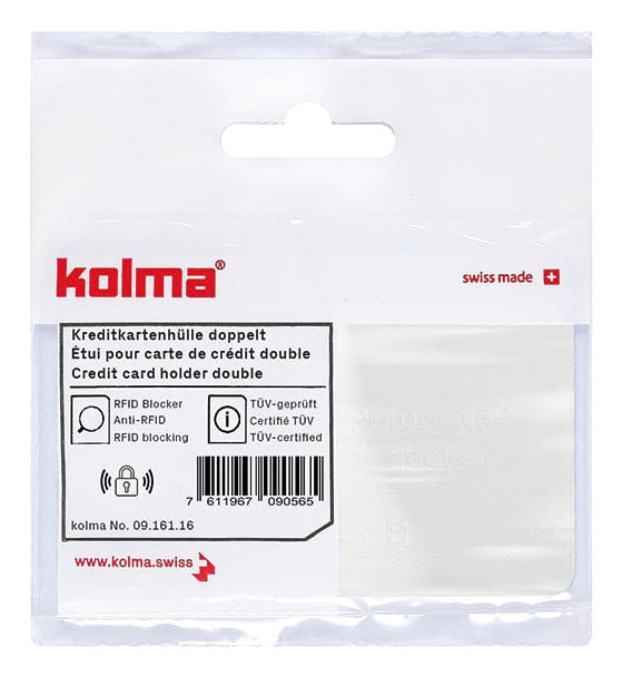 Kolma Doppelhülle – für Kreditkarten – 95 × 63 mm, Kunststoff, weiss – 2 Stück