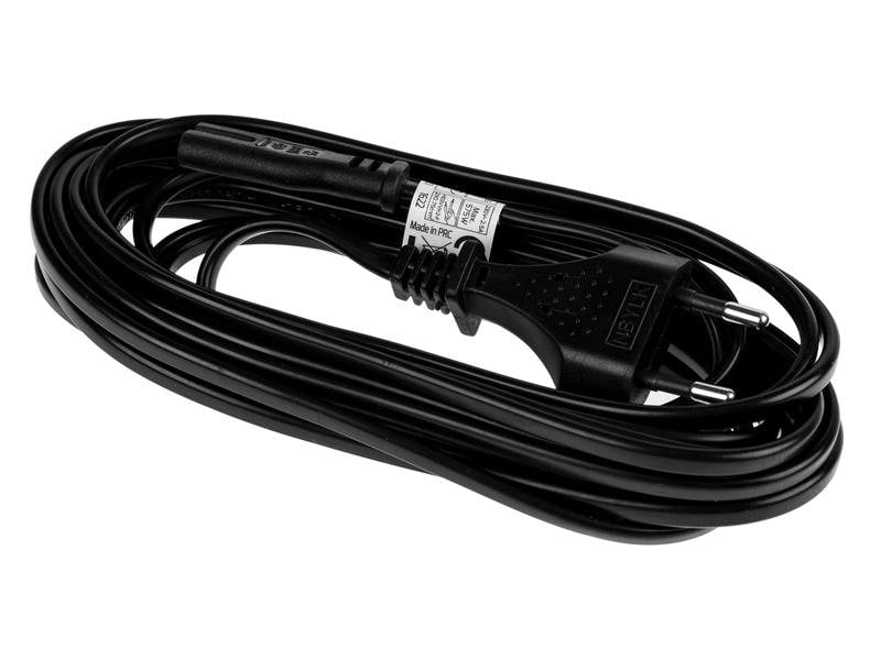 Furber. Netzkabel – T26–IEC C7, 5 m, 2,5 A, 2×0,75 mm², schwarz