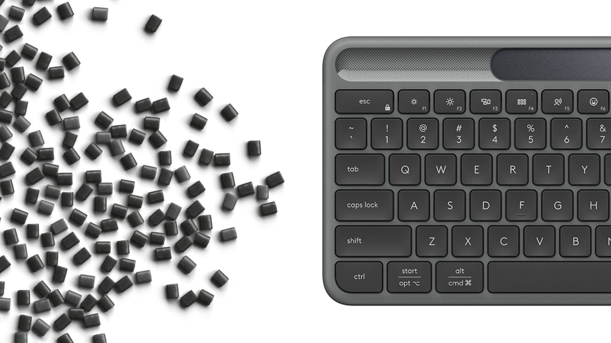 Logitech Signature Slim Solar+ K980 – Tastatur – Bluetooth & 2,4 GHz – Solar (integrierter Akku) – Graphit