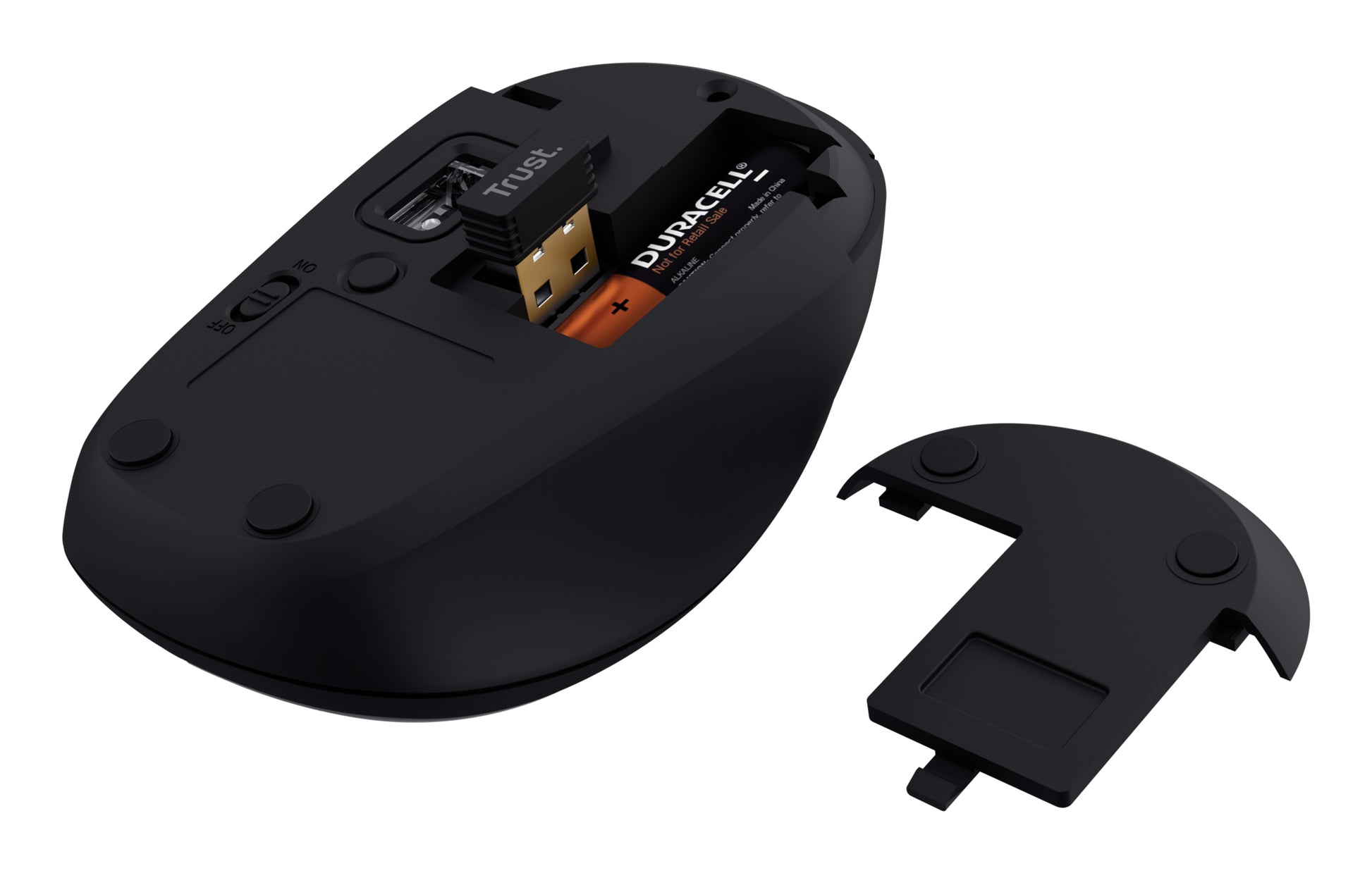Trust Yvi+ multi Device – Maus – Kabellos (Bluetooth/2,4 GHz), 1600 DPI, beidhändig, Schwarz