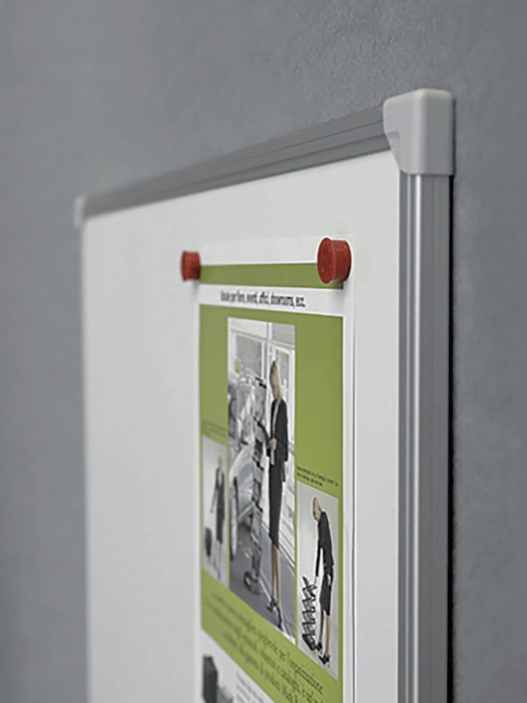 Franken Whiteboard – 90 × 120 cm, lackierter Stahl, magnetisch, Aluminiumrahmen, silber, Wandmontage