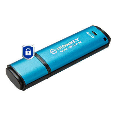 Kingston Technology Kingston IronKey Vault Privacy 50 USB-Stick – 512 GB, AES-256 Verschlüsselung, FIPS 197