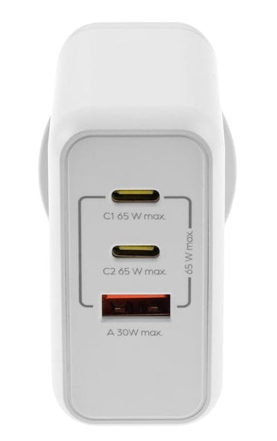 ONIT F02800 USB-Ladegerät 65 W – USB-C×2, USB-A×1 – PD 3.0, PPS, QC 3.0 – GaN – Weiss