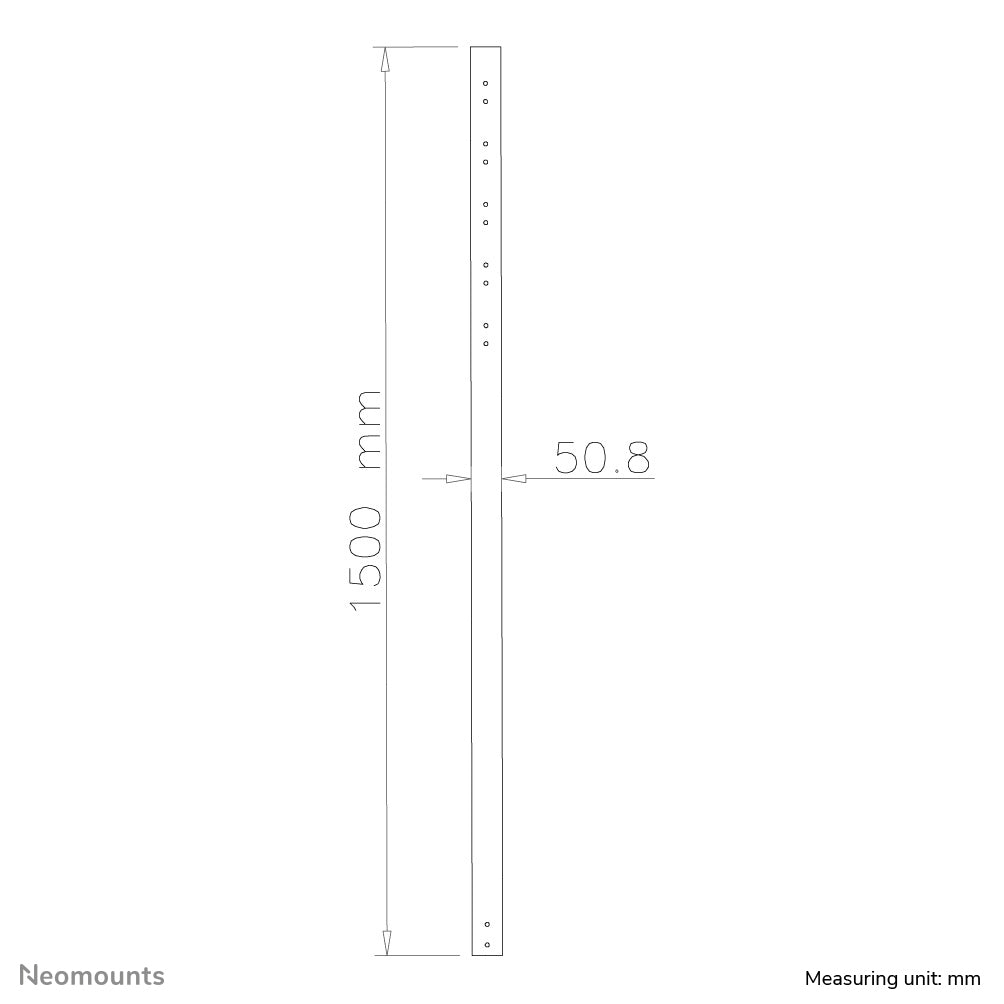 Neomounts 00/Plasma-M1200 – Deckenverlängerung, 150 cm, 50 kg, für FPMA-C200/C400/PLASMA-C100