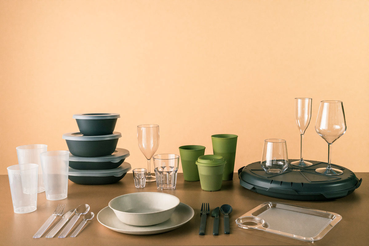 Duni Messer – Polypropylen, dunkelgrau, 19 cm, wiederverwendbar, spülmaschinenfest, Wellenschliff, 100 Stk.