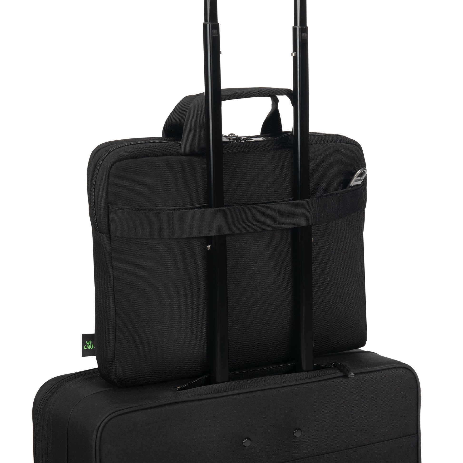 DICOTA Slim Casei FIVE Notebook-Tasche bis 14" – Trolley-Band, verschliessbar – Schwarz