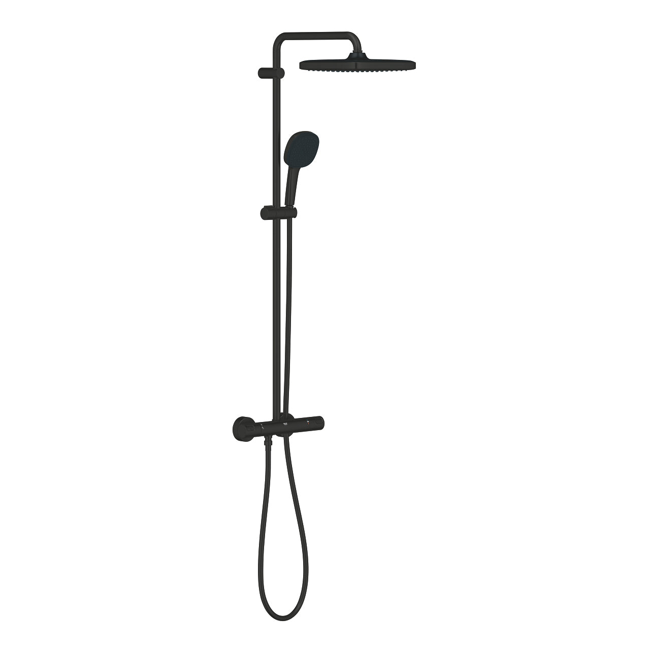 GROHE Duschsystem Vitalio – 113,2 cm, Messing, Aufputz-Thermostat, Schwarz
