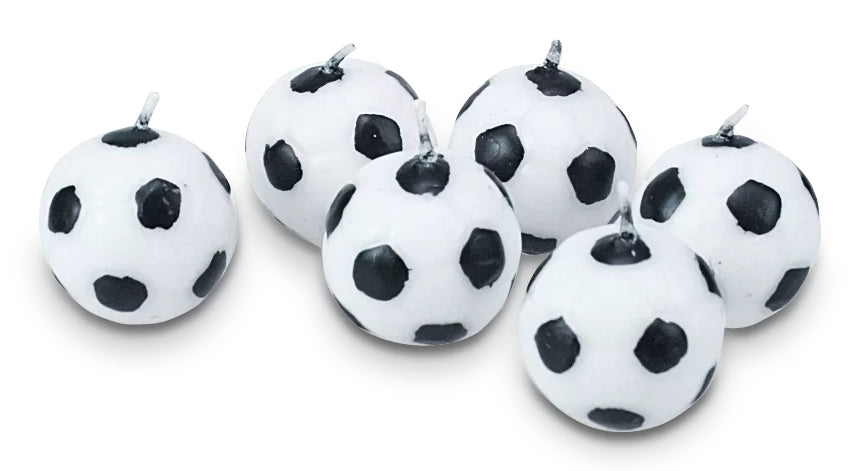 Städter Geburtstagskerzen Fussball – Schwarz/Weiss – 25 × 25 mm – 6 Stk