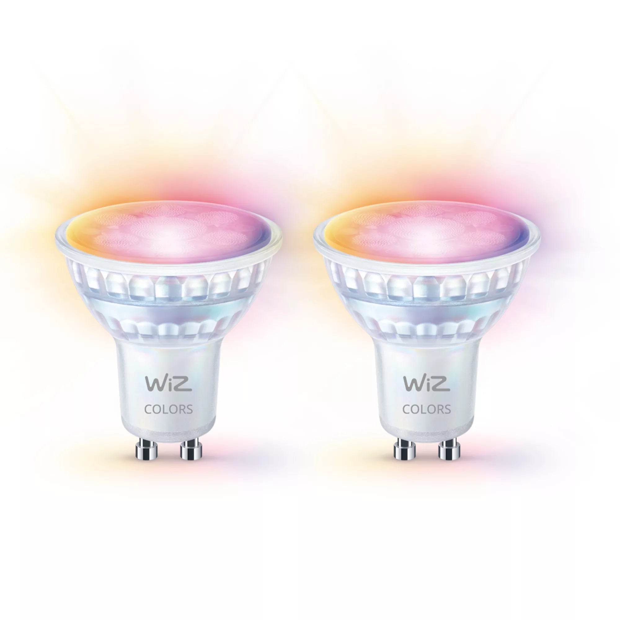 WiZ Weiss & Farbe LED-Reflektor PAR16 GU10 2er-Pack – 4,7 W dimmbar, 2200–6500 K, für WiZ, WLAN und Bluetooth