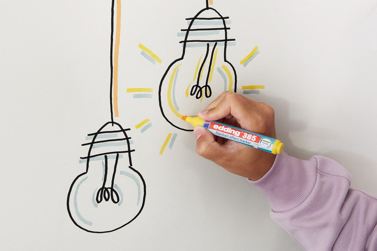 Edding Flipchart-Marker Effektmarker 385 – Kalligrafiespitze 1-5 mm – sortiert – 4er-Set – nachfüllbar