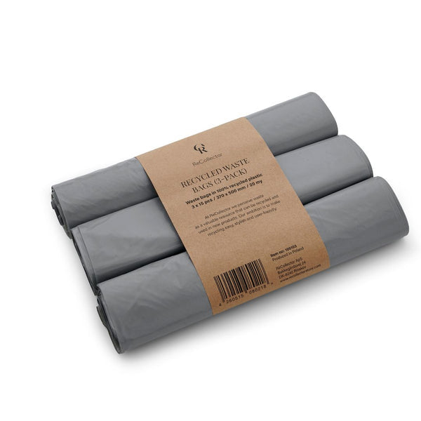 ReCollector Kehrichtsack – 15 l, Recycling-Kunststoff, Blaugrau, 370 × 500 mm, 45 Stk