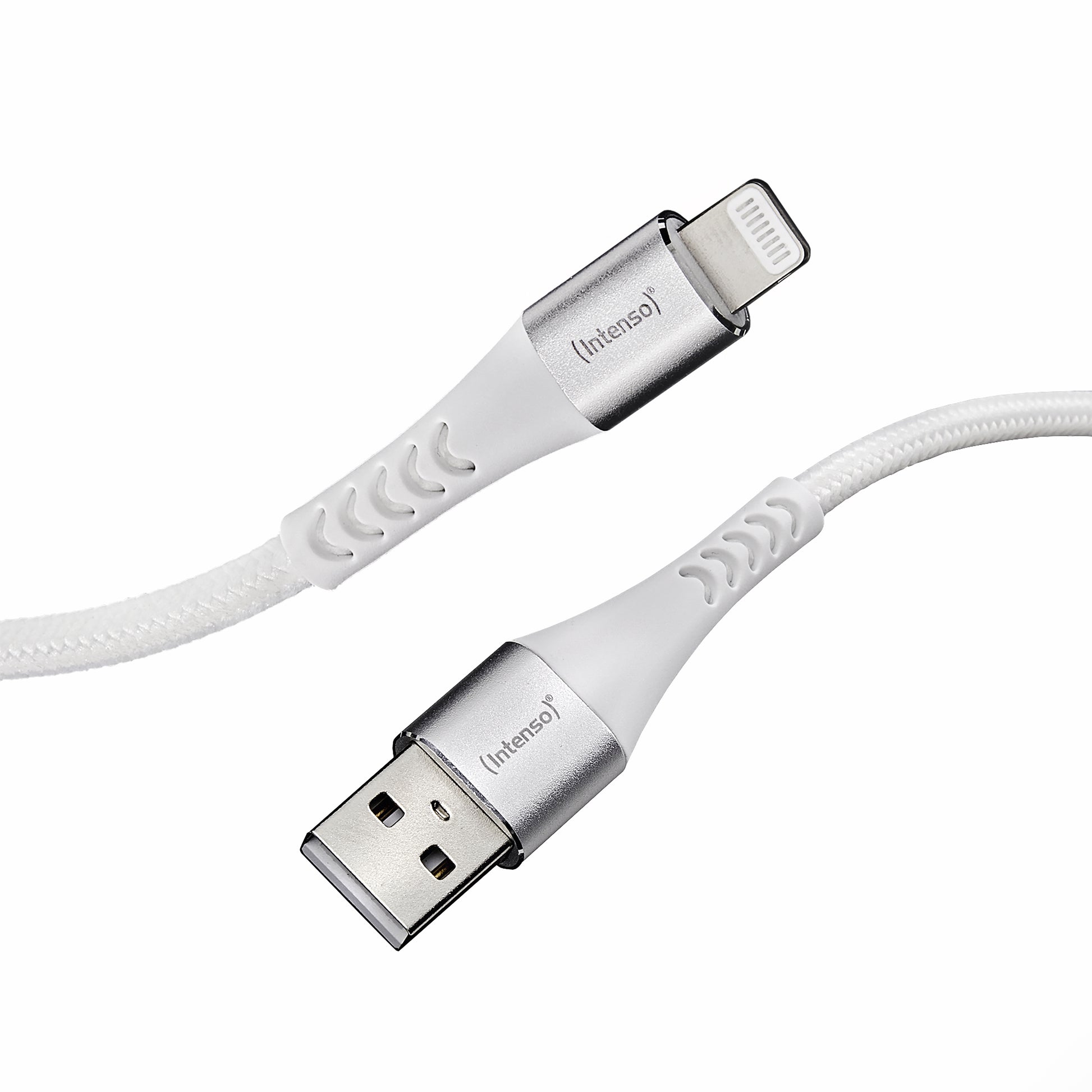 Intenso Multi-Kabel – 3-in-1 USB-A auf USB-C/Micro-USB/Lightning 1,5 m, geflochten, weiss – für iPhone/Android