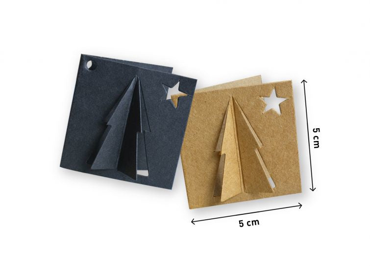 Pilot Bastelset Geschenkanhänger Tannenbaum – 4 Pigmentmarker, 5 Kraftpapiervorlagen – 180 × 105 × 40 mm