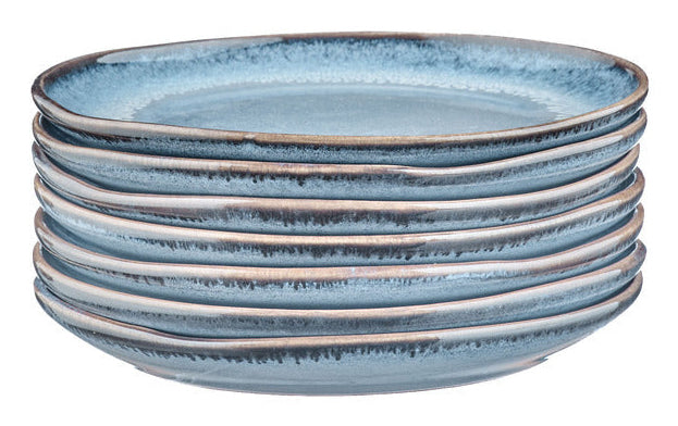 Björn Speiseteller – Steinzeug, Blau, Mikrowellengeeignet, Spülmaschinenbeständig, 6 Stück
