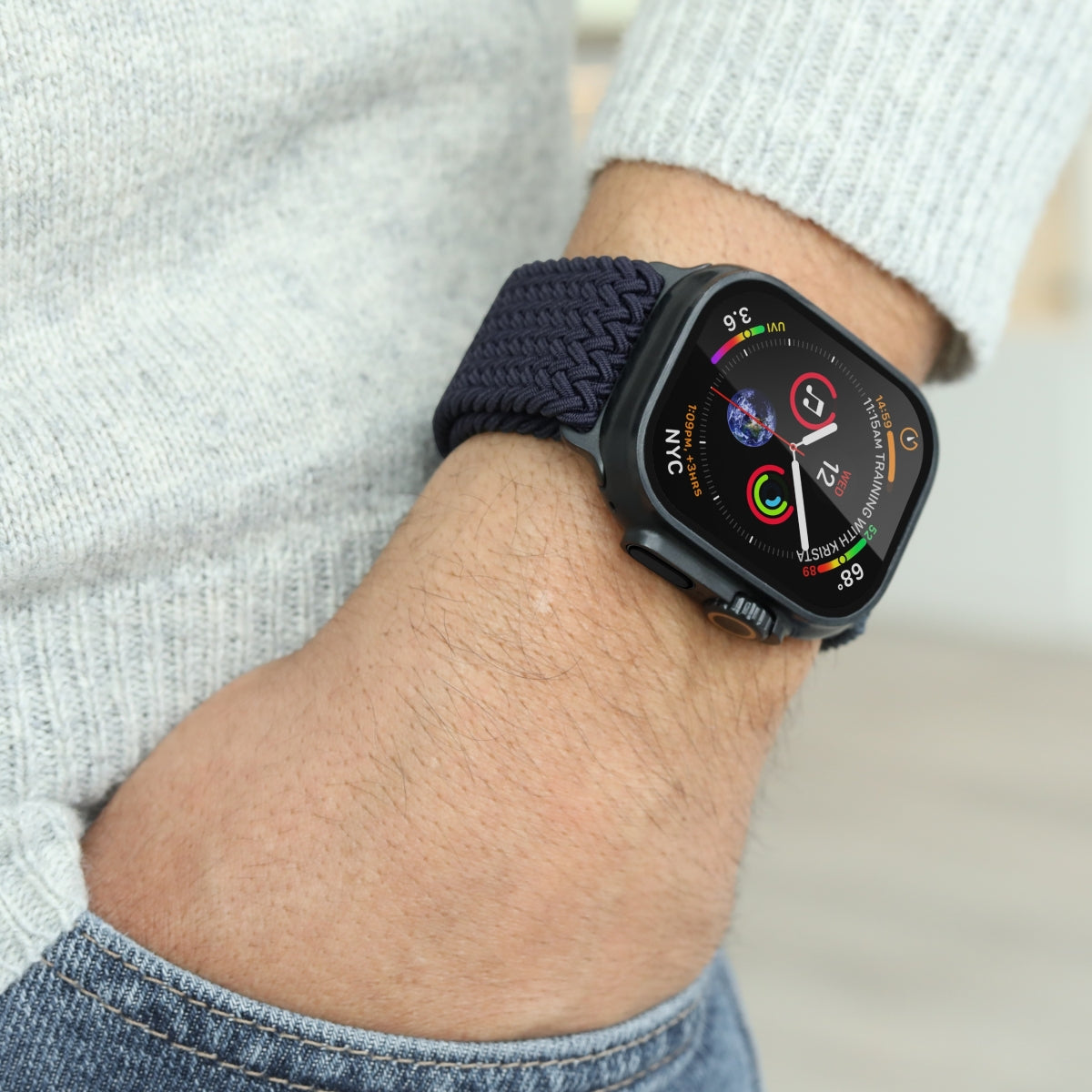 Vonmählen Woven Loop – Armband – für Apple Watch – Navy/Schwarz, Einheitsgrösse, Nylon