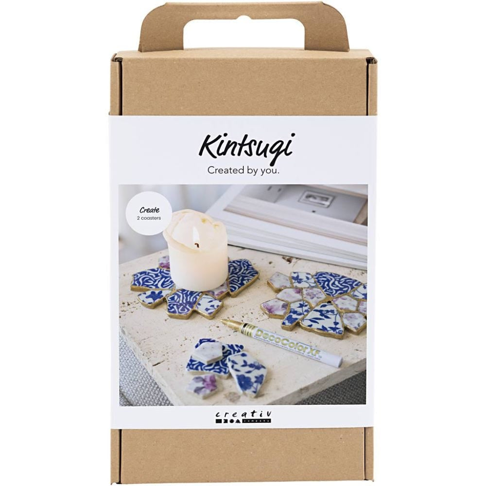 Creativ Company Kintsugi – Knete-/Modelliermasse-Set – Porzellan-Untersetzer – Mehrfarbig