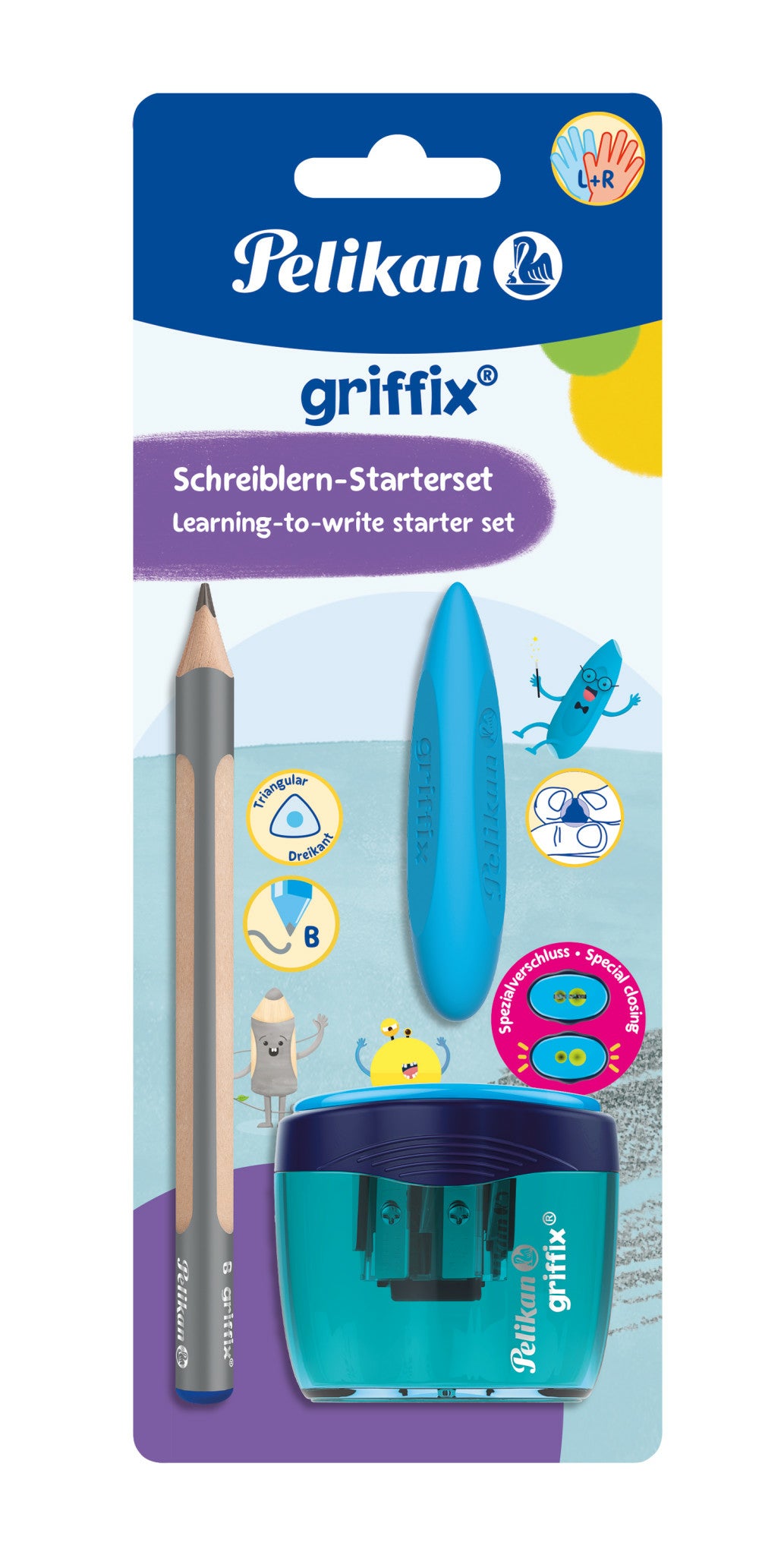 Pelikan Griffix Schreibset B, dreikantig – mit Spitzer & Radierer