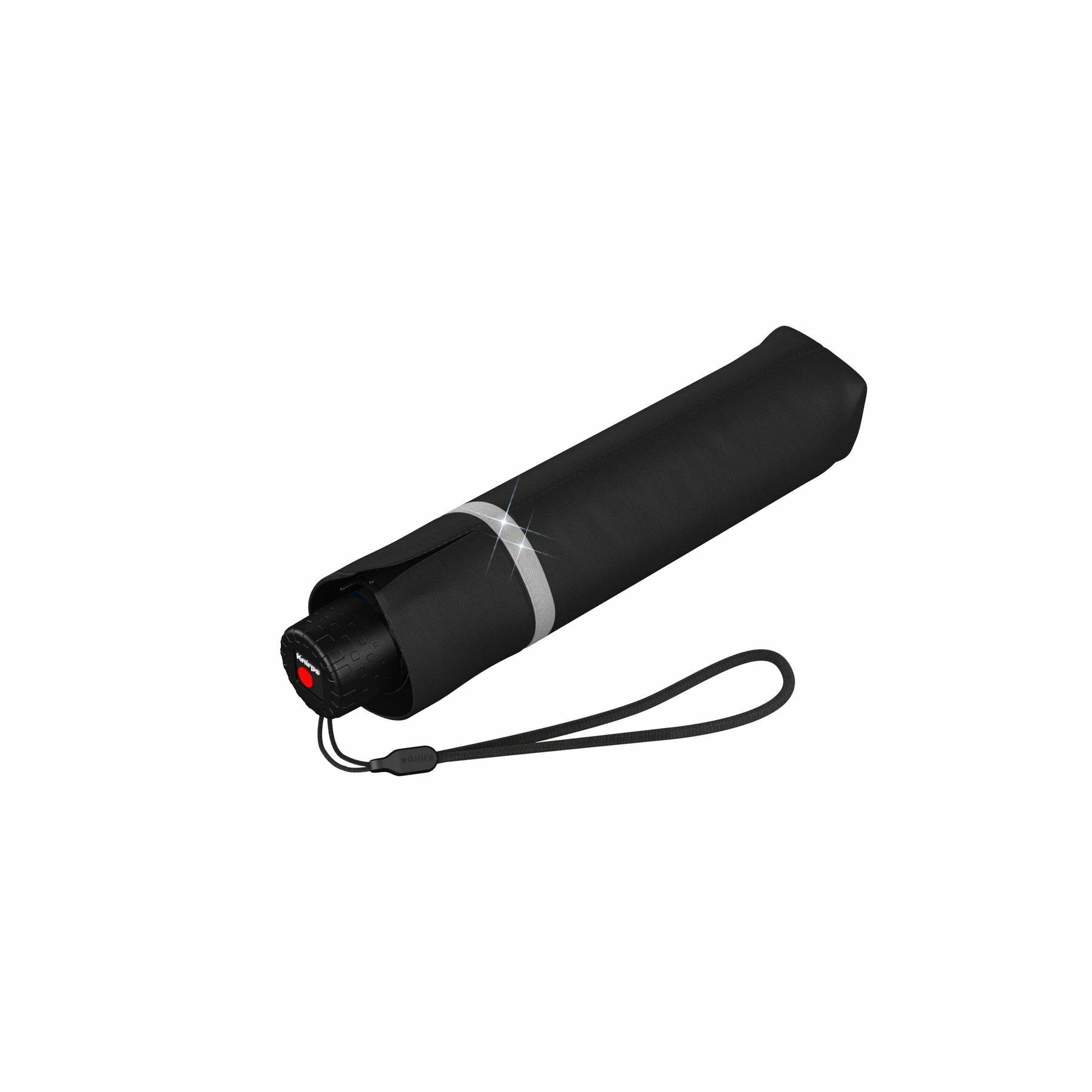 Knirps Taschenschirm Rookie – manuell, Ø 90 cm, L 22 cm – schwarz – reflektierend