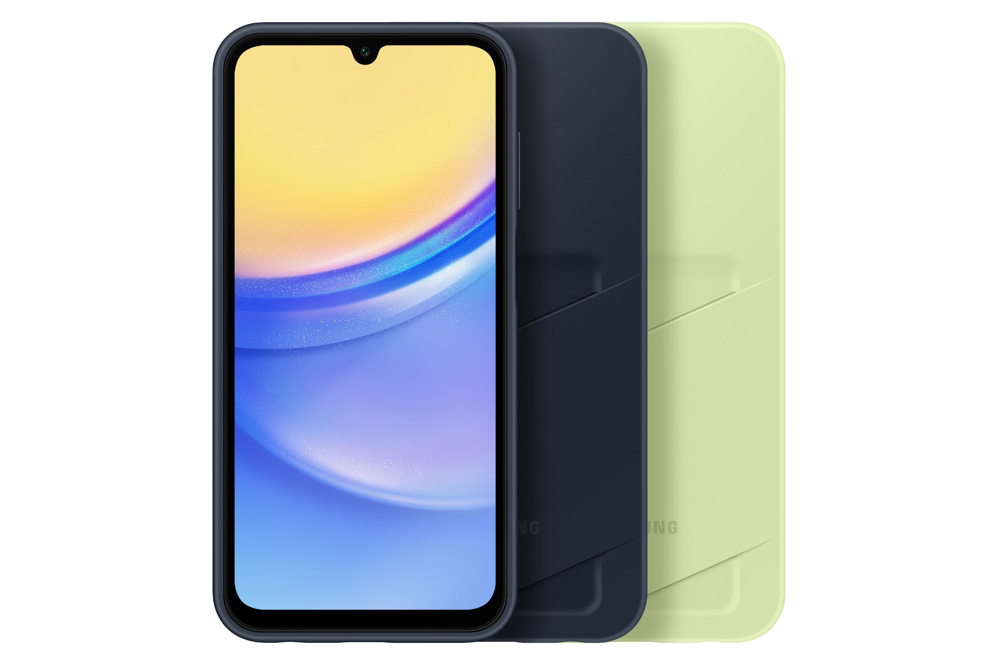 Samsung Backcover – für Samsung Galaxy A15 5G, mit Kartenfach, Limette, kratzresistent