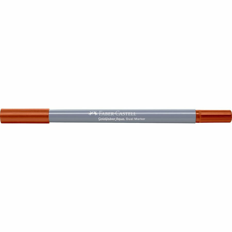 Faber-Castell Brush Pen Goldfaber Aqua – Feinspitze 0,6 mm, Pinselspitze – burnt ochre – wasservermalbar