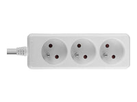 Lindy Steckdosenleiste – 3× Typ E, ohne Schalter, 3680 W, weiss, innen