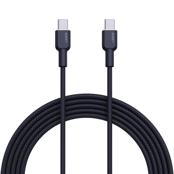 AUKEY USB-C auf USB-C Kabel – USB 3.2 Gen 1 (5 Gbit/s) – 1 m – PD 60 W – Geflochten – Schwarz