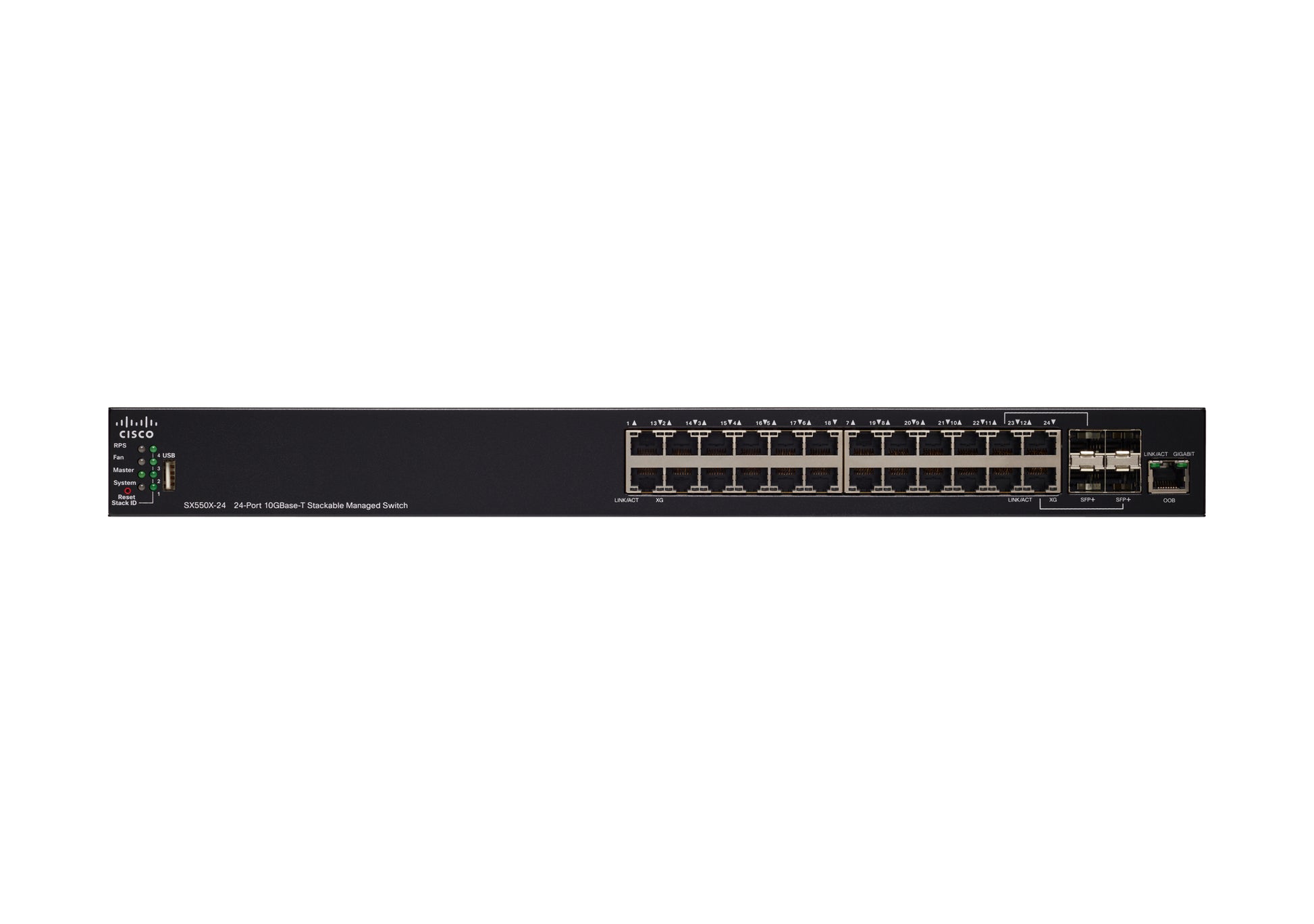 Cisco SX550X-24-K9 – Managed Switch – 24×10G RJ45, 4×SFP+, L3, 1U