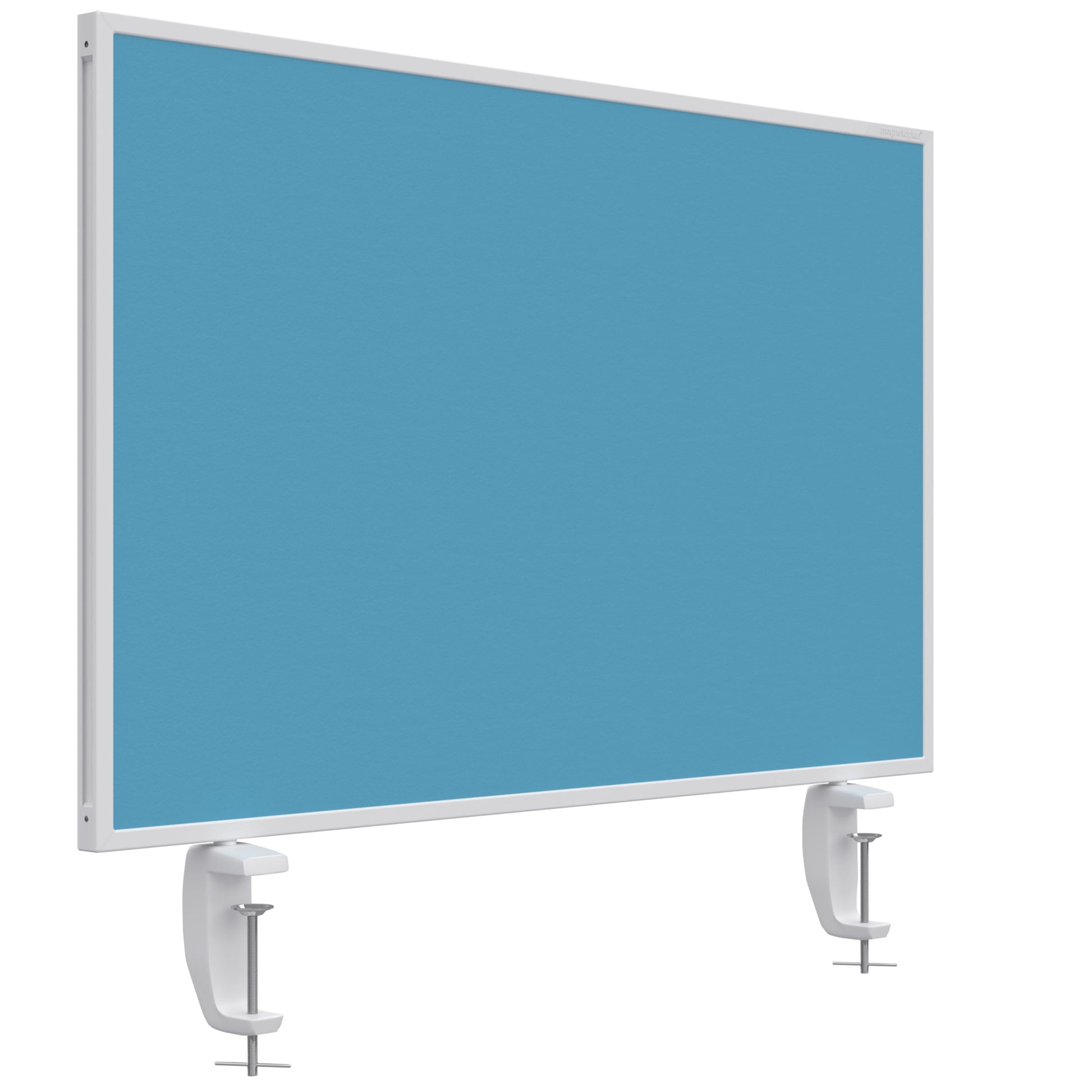 magnetoplan – Tischtrennwand VarioPin – 800 × 500 mm – doppelseitig (Whiteboard/Filz) – türkis