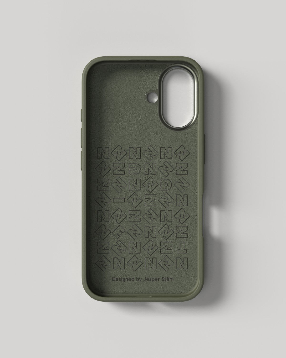 Nudient – Backcover Bold – für Apple iPhone 16 – oliv – Kunststoff – MagSafe-kompatibel