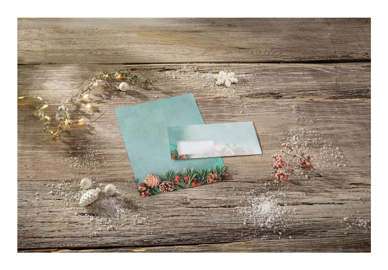 Sigel Motivpapier – A4, 90 g/m², Motiv: Green Christmas – für Inkjet/Laser/Kopierer – FSC – 100 Blatt