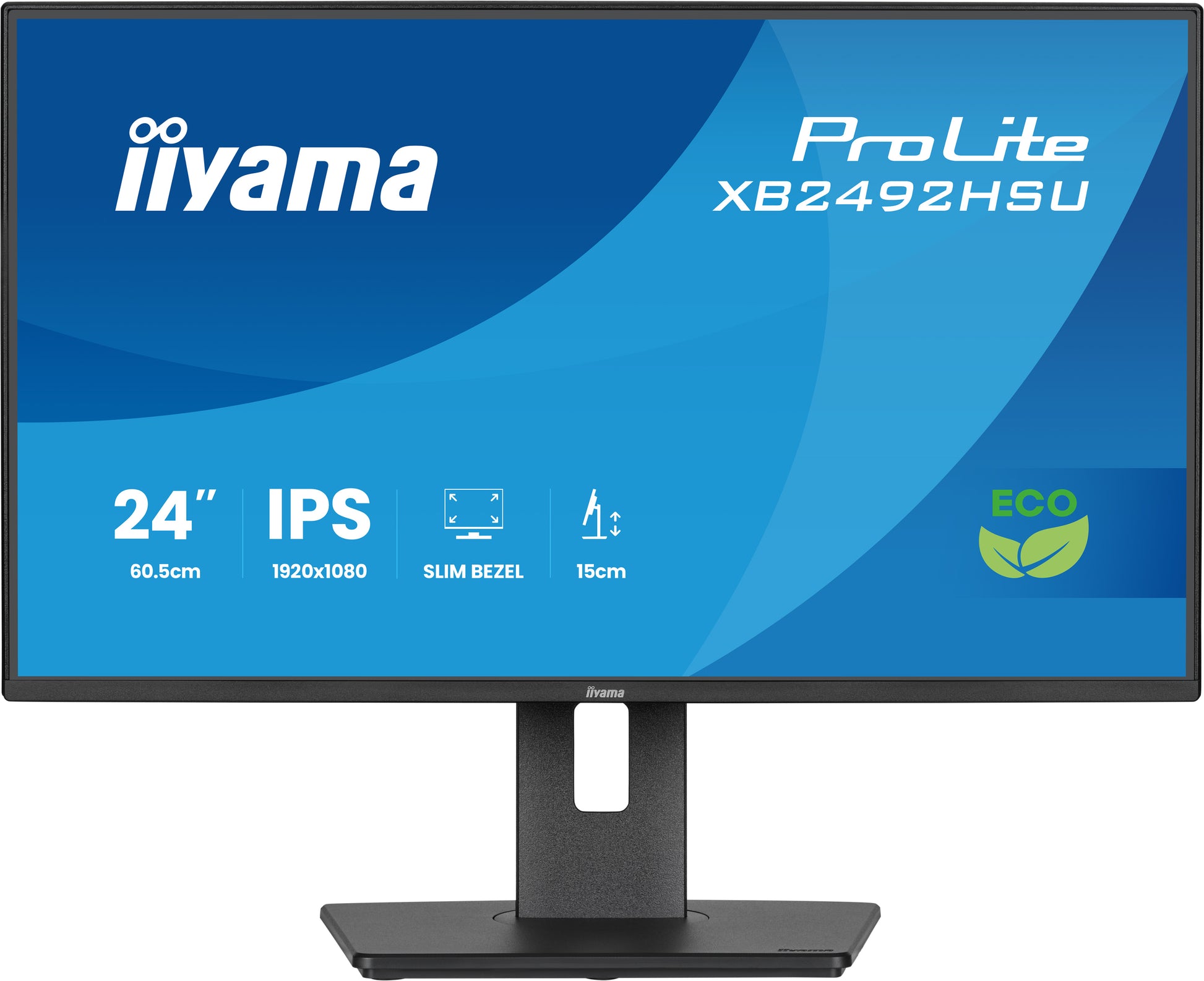 iiyama ProLite XB2492HSU-B1 – Monitor, 24", 1920 × 1080 (Full HD), IPS, 120 Hz, 300 cd/m²