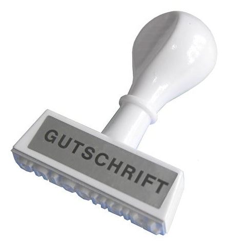 Wedo 193 23 – Traditioneller Textstempel, Text Gutschrift – Abdruck 450 × 55 mm