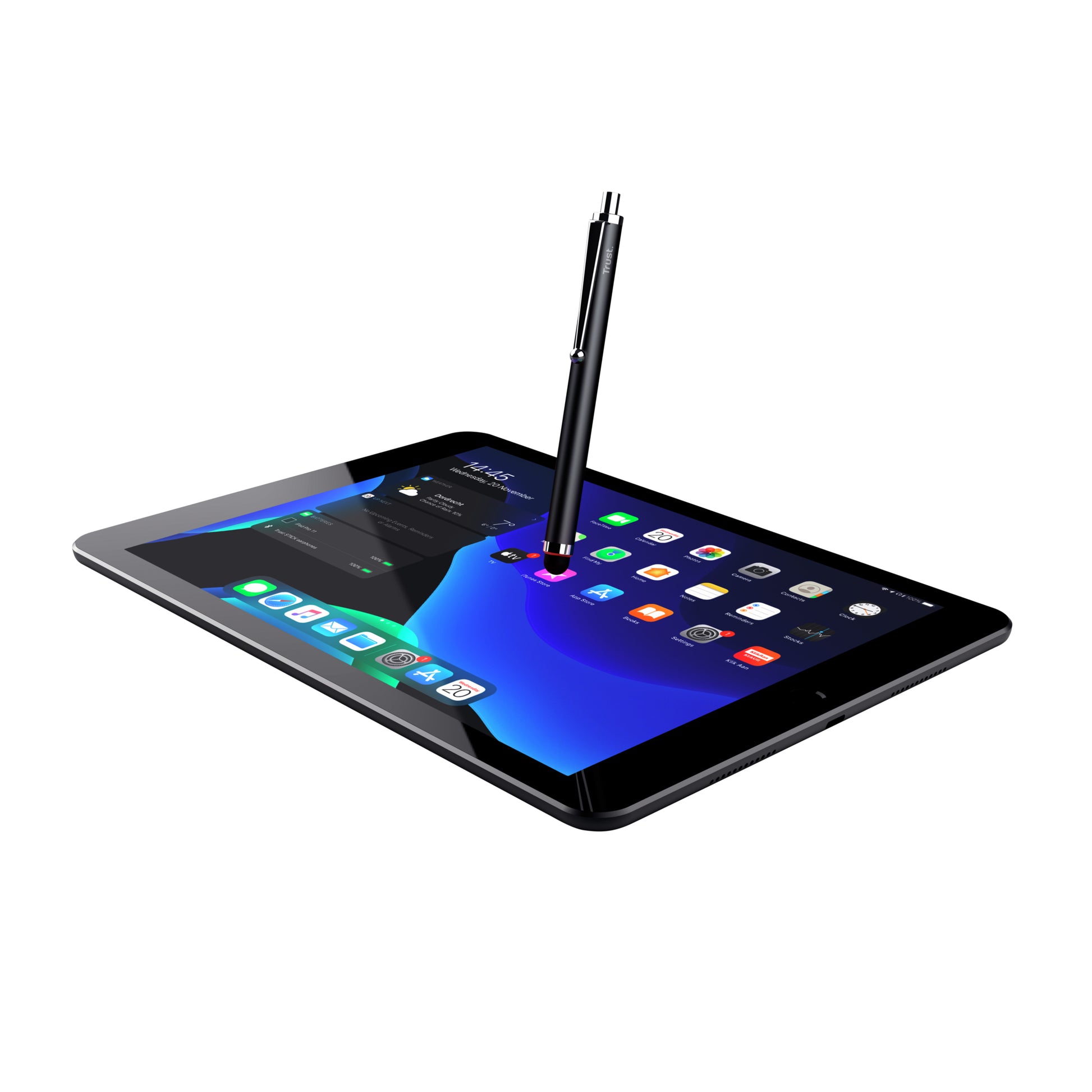 Trust Eingabestift für Tablets und Touch-Geräte – weiche Gummispitze, mit Clip – Schwarz
