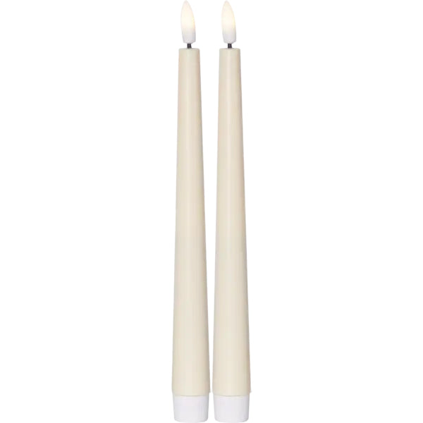 Star Trading LED-Dinnerkerze – 26 cm – gelb, 2-teilig – batteriebetrieben, Timer