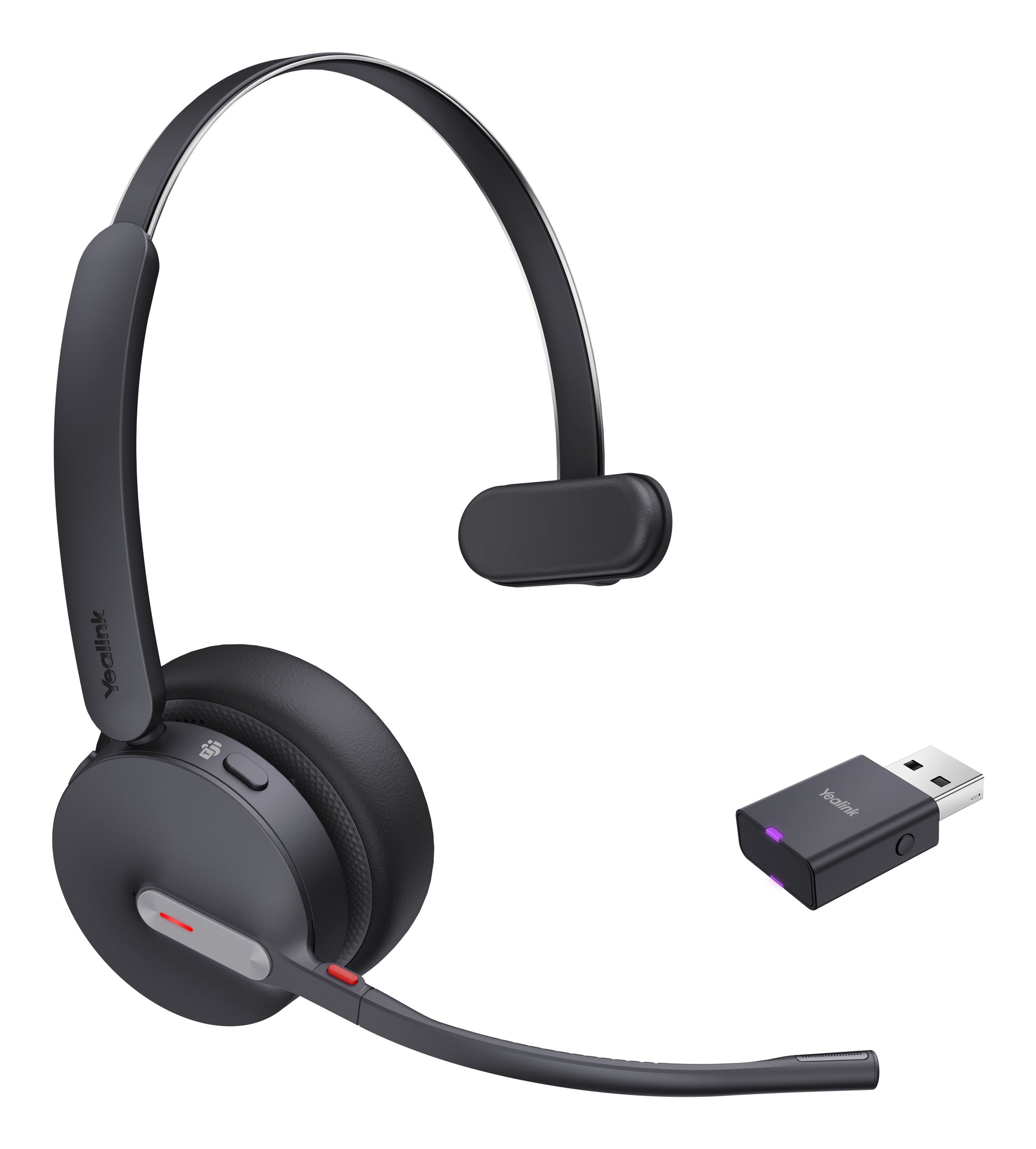 Yealink WH64 – Mono Headset – DECT/Bluetooth – Schwarz – für Microsoft Teams – bis 26 h