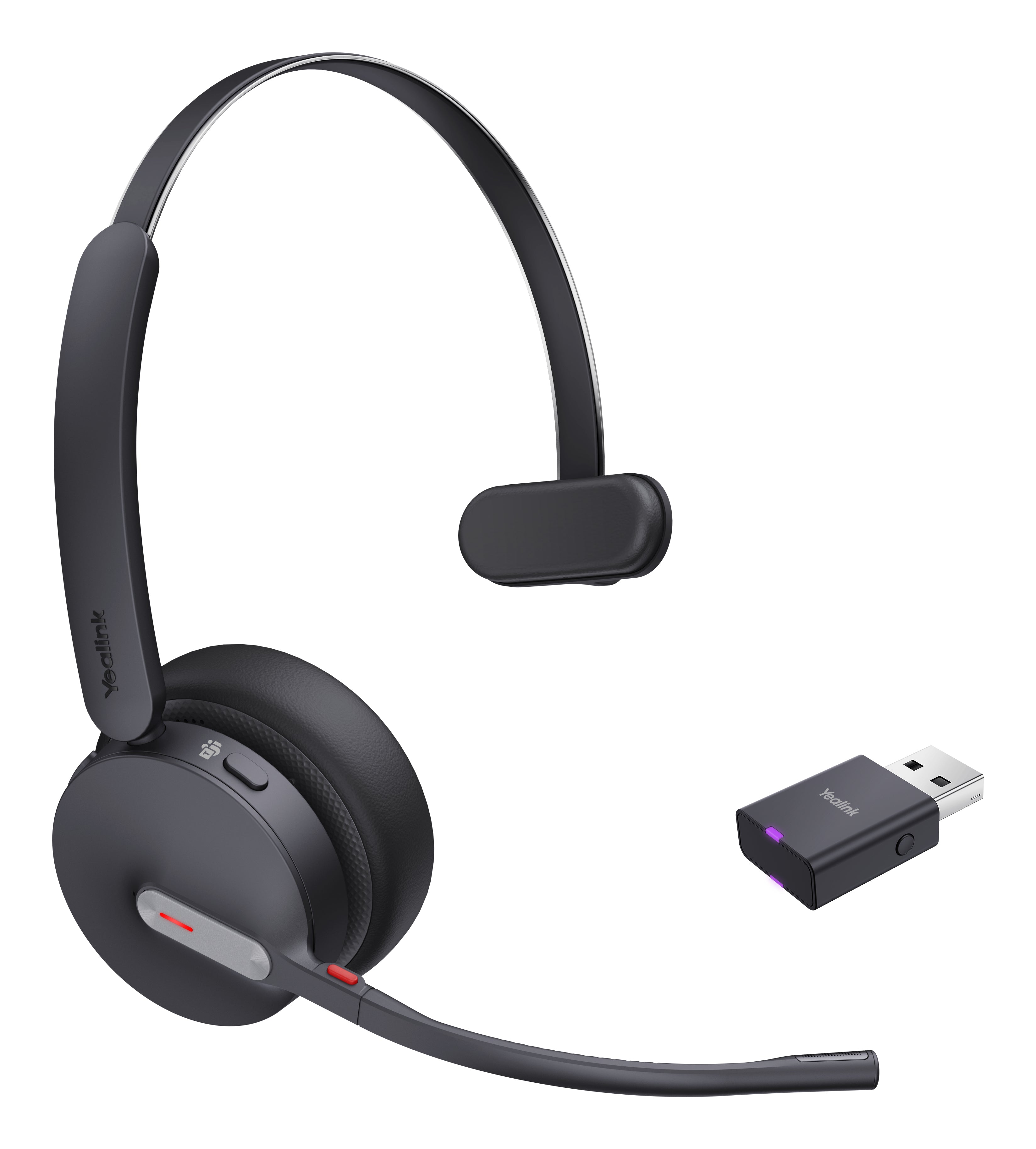 Yealink WH64 – Mono Headset – DECT/Bluetooth – Schwarz – für Microsoft Teams – bis 26 h