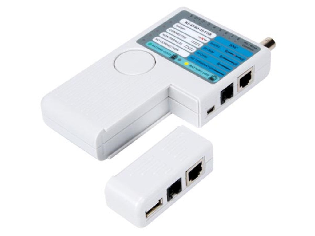 Velleman 416110 – Netzwerk-Kabeltester – RJ12/RJ11/RJ10, Mini-USB, für USB-A