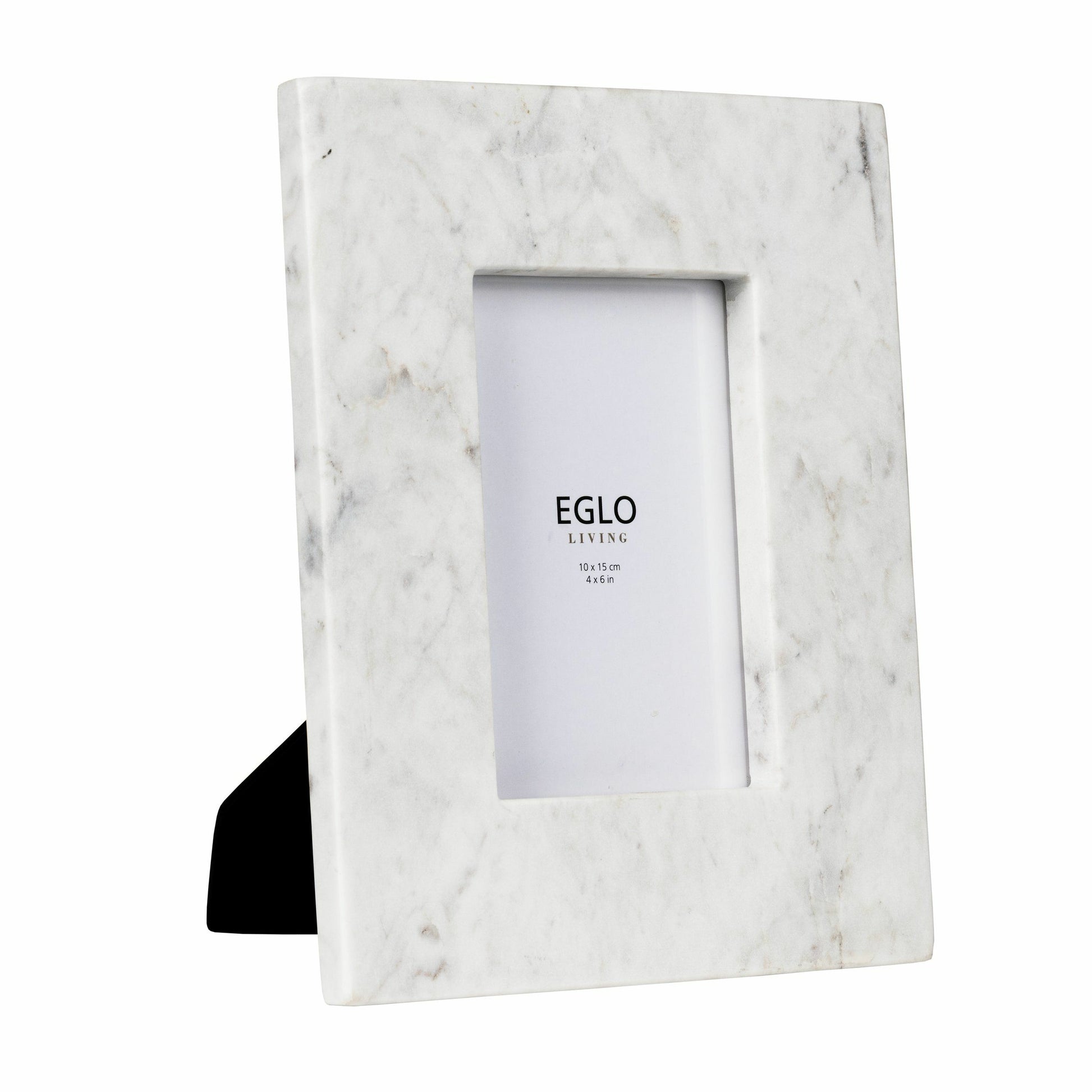 EGLO Siayan Bilderrahmen – für 10 × 15 cm – MDF & Marmor & Glas, weiss