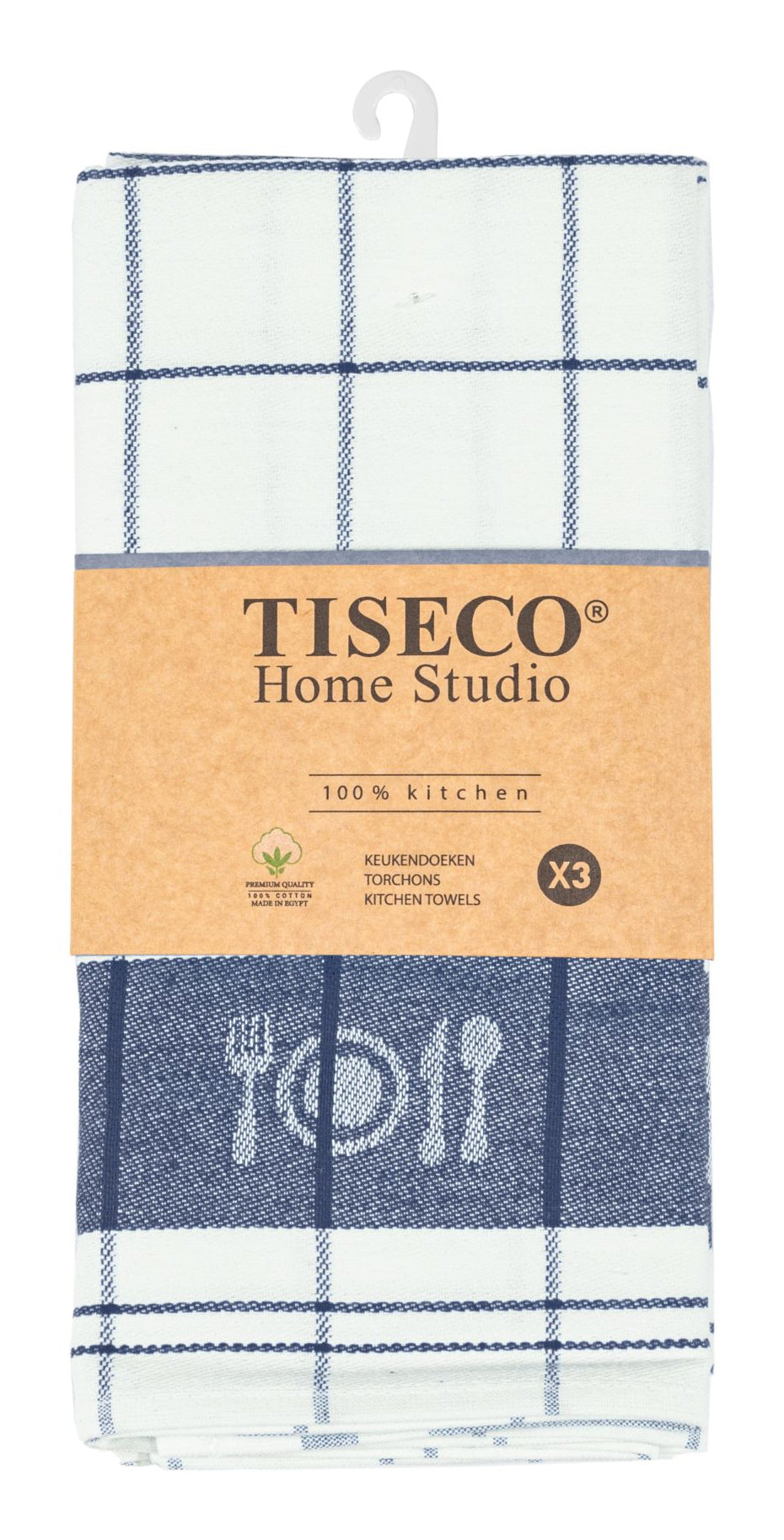 Tiseco Geschirrtuch Pharao – assortiert – 50 × 70 cm – Bio-Baumwolle – 3er-Set