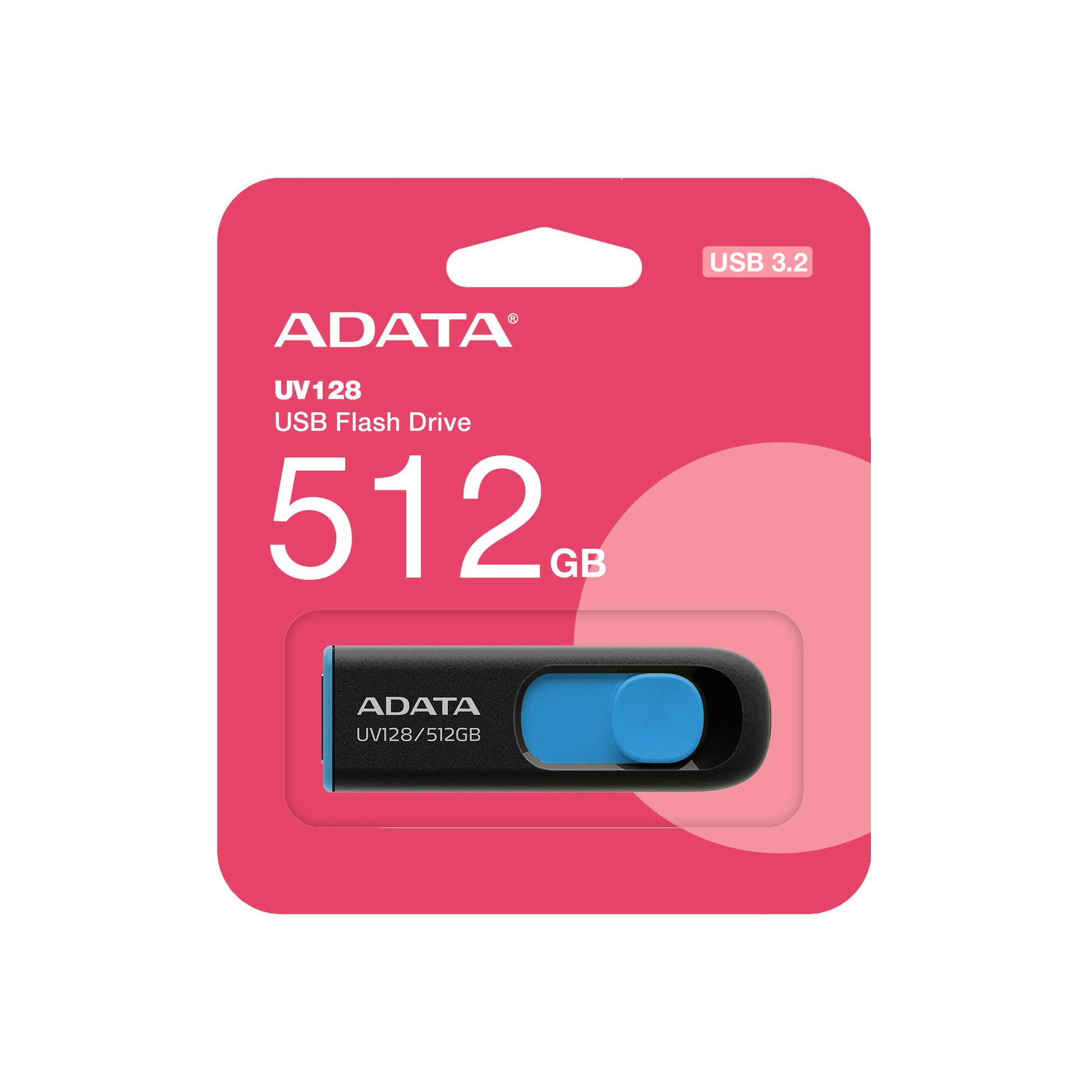ADATA UV128 – 512 GB USB 3.2 Gen 1 Typ-A – 100 MB/s, Schwarz/Blau